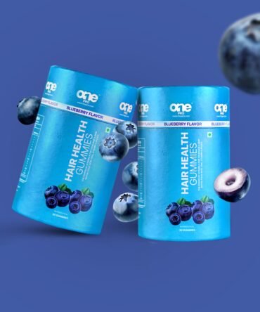 Blueberry Flavoured Natural Biotin Gummies with Vitamin C, E & Zinc