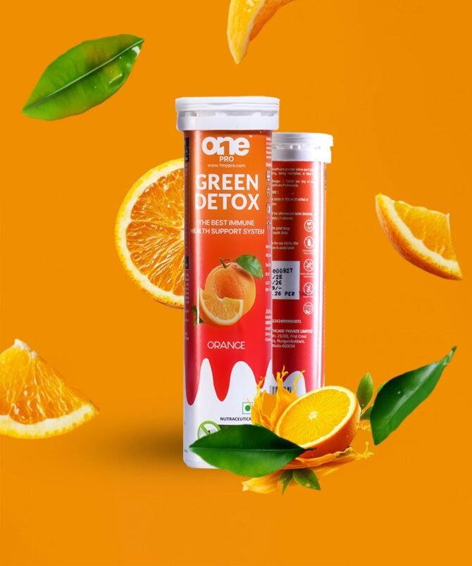 Green Detox Orange Flavoured Effervescent Tabs